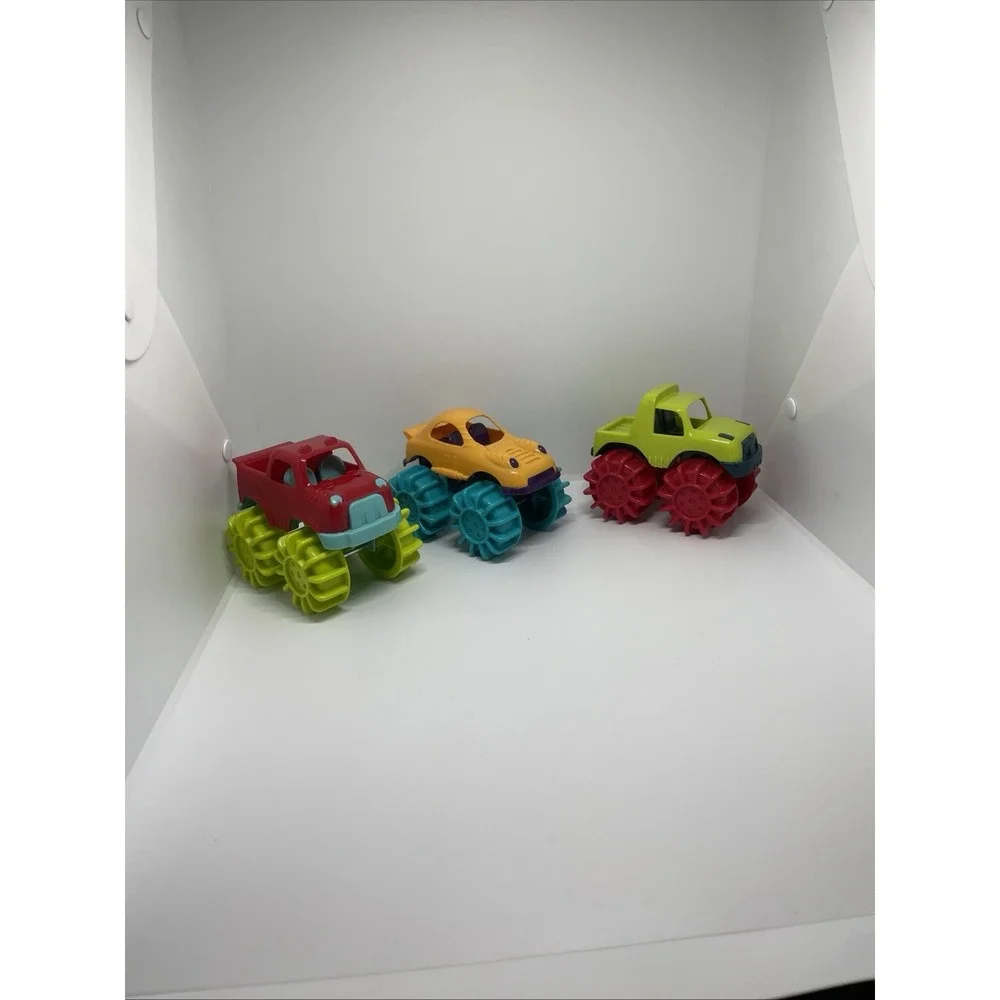 Mini Monster Wheelies 3 Small Trucks Indoor & Outdoor,Toddler and Preschool Toys